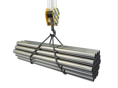 Vinç kanca ve borular. 3D