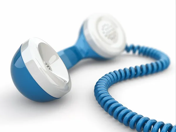 Blue telephone receiver. — Stock Photo, Image