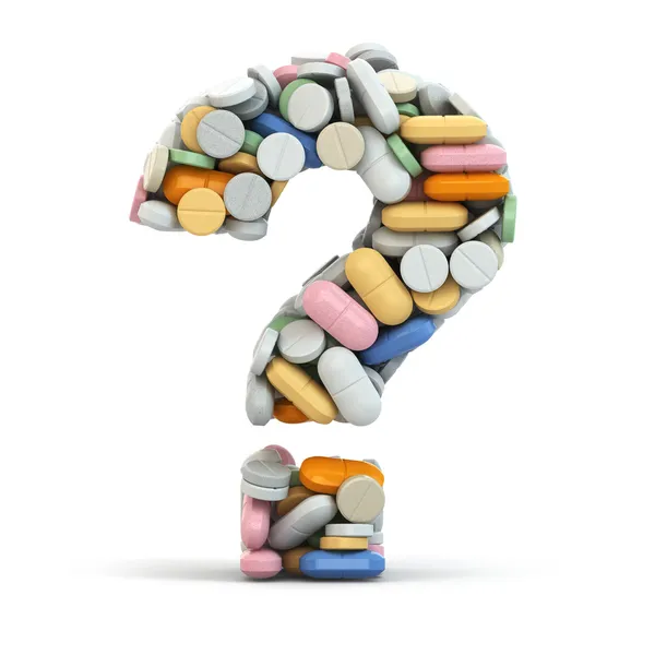 Pills as question. Medical concept. — Stock Photo, Image