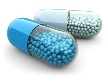 Pills and drugs on white isolated bacground. Medical concept. clipart