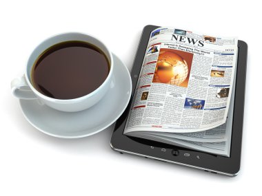 kahve fincanı ile tablet PC Haberler.