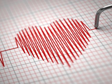 ECG. Electrocardiogram and heart beat shape. clipart