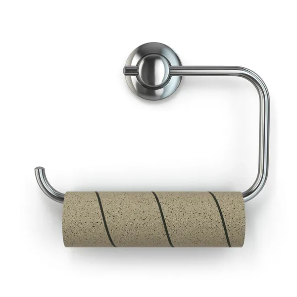 Lege toiletpapier roll op witte geïsoleerde achtergrond. — Stockfoto