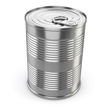 Food tin can on white isolated background. clipart