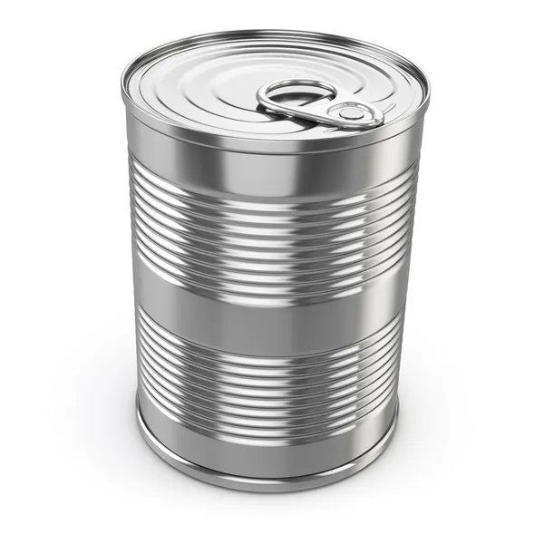 Food tin can on white isolated background. — Stock Photo, Image