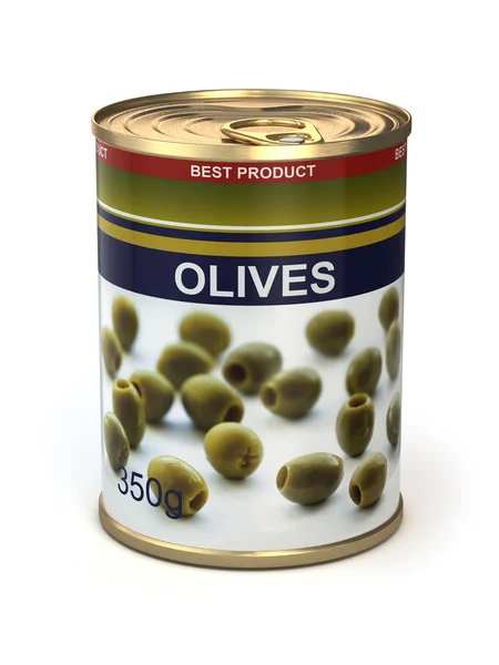 Ingeblikte olijven — Stockfoto