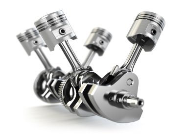 v4 motor piston ve dişli