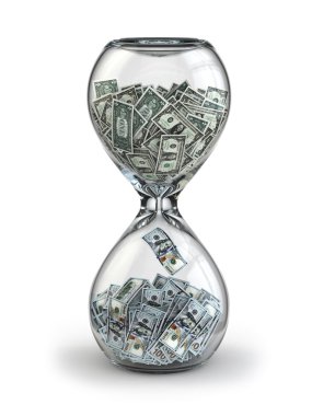 para yatırma veya yatırım. büyüme dolar. kum saati.
