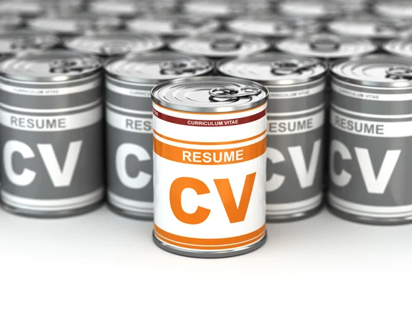 Cv can, Conceptual image of resume. — Stock Photo, Image