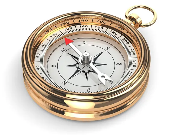 Złoty kompas — Zdjęcie stockowe