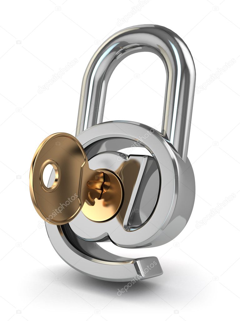 E-mail protection. At as lock and key.