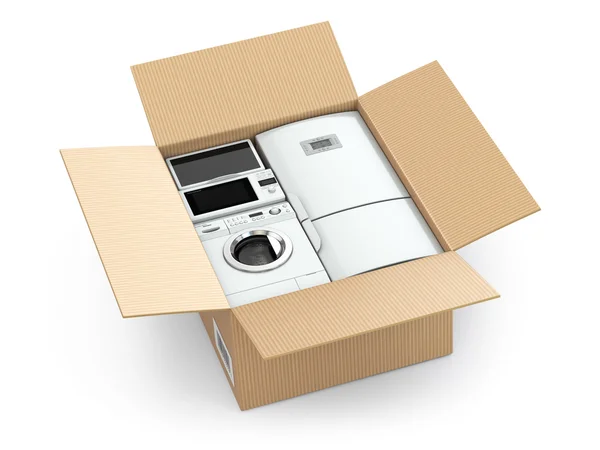 Haushaltsgerät in Box. — Stockfoto