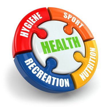 tıbbi Infographic. Spor, hijyen, beslenme ve rec sağlıktır