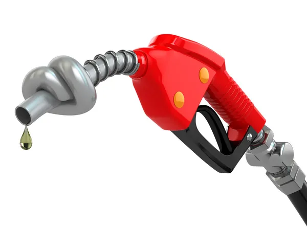 Knotted gas pump nozzle. — Stock Photo, Image