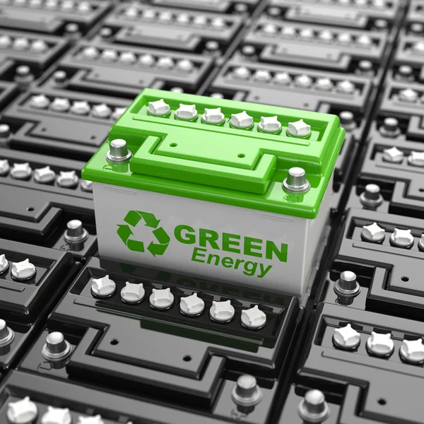 Reciclagem de bateria de carro. Energia verde. Antecedentes do acumulador — Fotografia de Stock