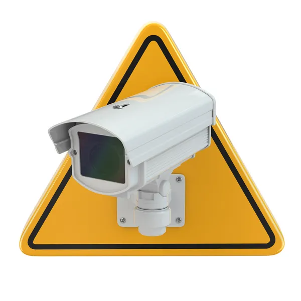 Cámara CCTV. Signo de video vigilancia —  Fotos de Stock