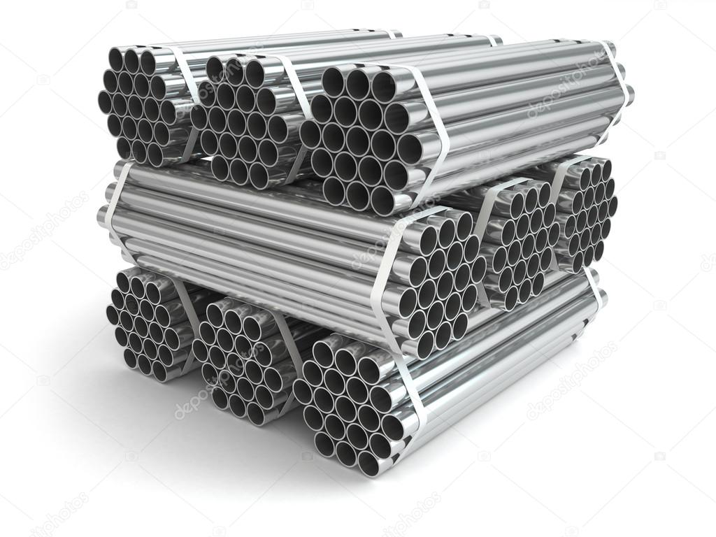 Metal pipes. Steel industry