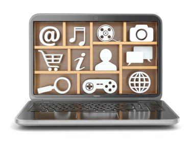 cloud computing kavramı. Dizüstü bilgisayarınızın yazılım ve yetenekleri.