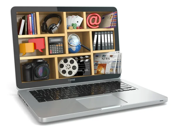 Cloud computing concept. software en de mogelijkheden van de laptop's. — Stockfoto