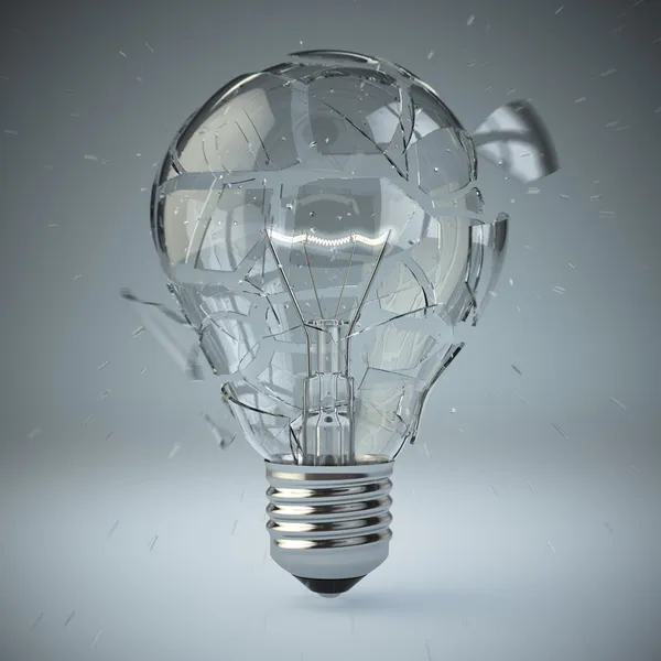 Light bulb exploding. Concept of idea. — Stock Photo, Image