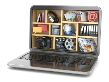 cloud computing kavramı. Dizüstü bilgisayarınızın yazılım ve yetenekleri.
