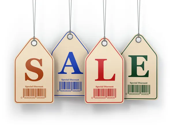 Sale tags on white isolated background. — Stock Photo, Image