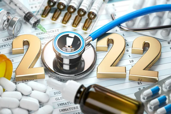 2022 Buon Anno Assistenza Sanitaria Medicina Farmacia Concetto Numero 2022 — Foto Stock