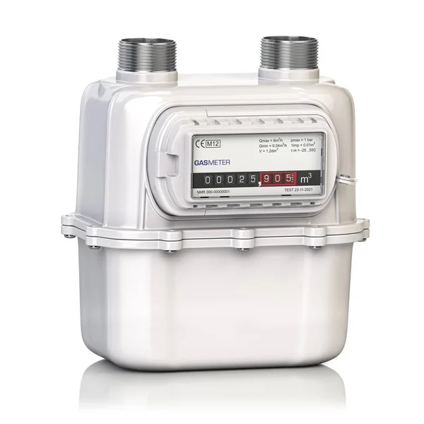 Natural Gas Meter Isolated White Illustration — Stock Photo, Image
