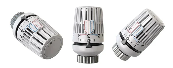 Válvula Radiador Termostático Para Calefacción Aislada Blanco Control Temperatura Ahorro — Foto de Stock