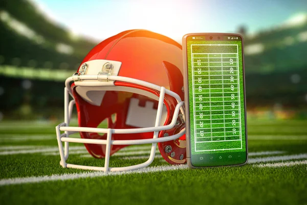 American Football App Videospiel Auf Smartphone Und Wetten Sport Online — Stockfoto