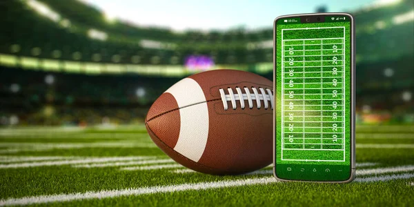 Football Americano App Videogioco Smartphone Scommesse Sport Concetto Online Cellulare — Foto Stock