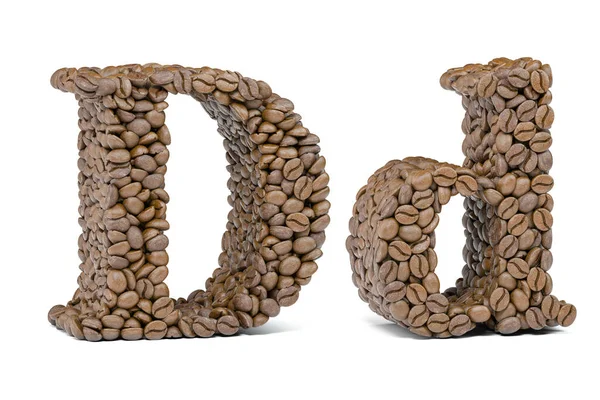 Letter Coffee Bean Isoilated White Coffee Alphabet Font Illustration — Photo