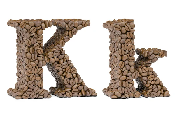 Letter Coffee Bean Isoilated White Coffee Alphabet Font Illustration — Foto de Stock