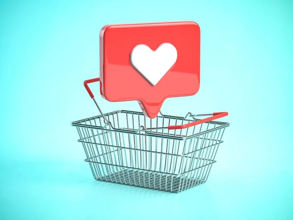 Shopping Basket Symbol Buy Social Network Followers Likes Money Illustration —  Fotos de Stock