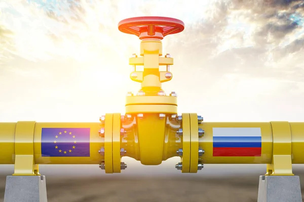 Oil Gas Pipeline Valve European Union Russia Oil Gas Energetical — Stock Fotó