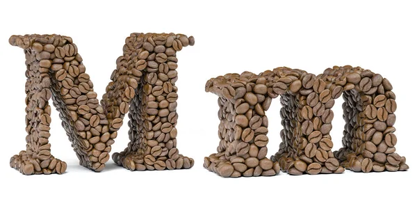 Letter Coffee Bean Isoilated White Coffee Alphabet Font Illustration — Foto de Stock