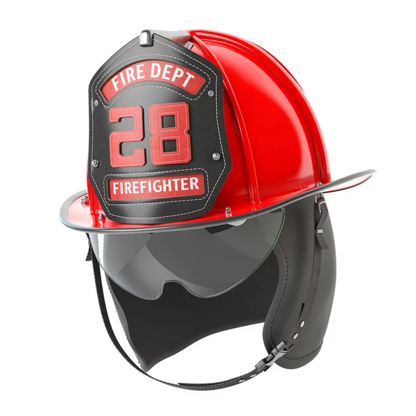Fire Fighter Fireman Helmet Isolated White Illustration — Stock Fotó