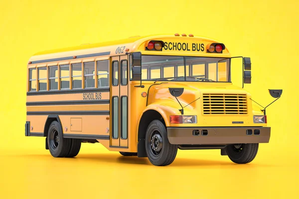 School Bus Yellow Background Illustration — Stockfoto