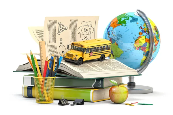 Back School Education Learning Concept School Accessories Books Textbooks School — Stockfoto