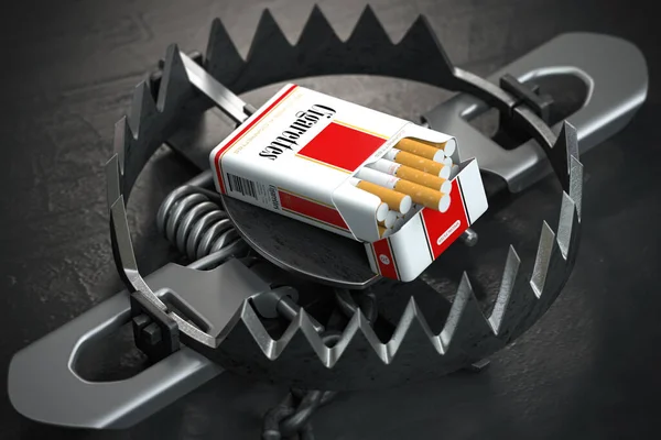 Cigarettes Trap Smoking Tobacco Addiction Bad Habit Lung Cancer Prevention — Stock Photo, Image