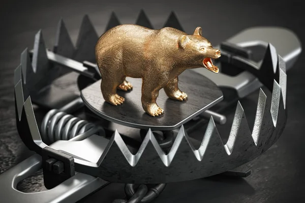 Armadilha Urso Negociação Investimento Conceito Mercado Financeiro Ilustração — Fotografia de Stock