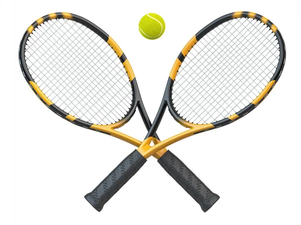 Tennisschläger Und Tennisball Isoliert Auf Weißem Hintergrund Illustration — Stockfoto