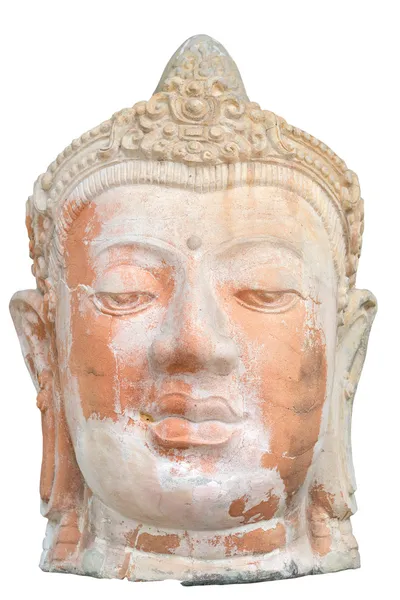 Buddha huvud isolerad på vit bakgrund — Stockfoto