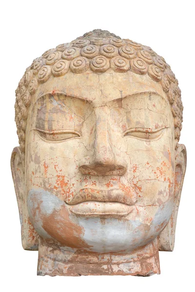 Buddha-fej, elszigetelt fehér background — 스톡 사진