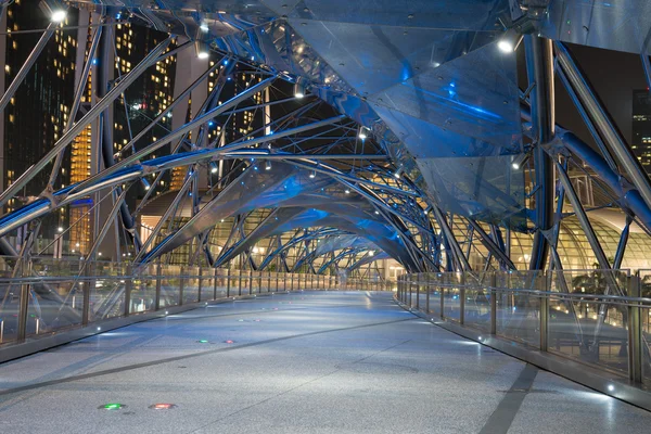 Modern empty futuristic bridge at night — Stock Photo, Image