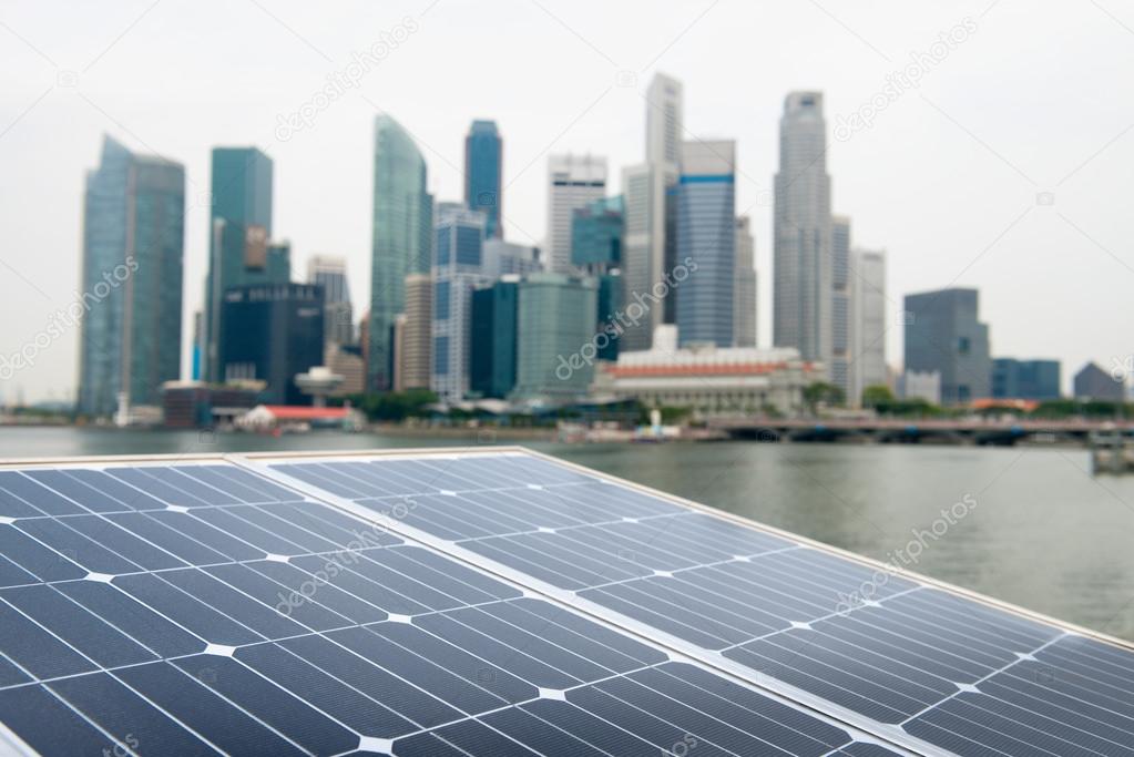 Solar panel and modern city