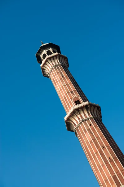 Minaret jama masjid moskén, dehli, Indien — Stockfoto