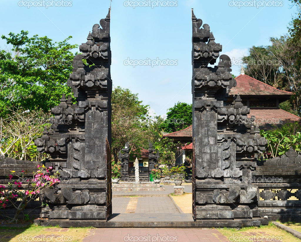 Stock Photo Traditional Balinese Gate Candi Bentar