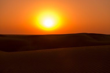 Sunset in desert clipart