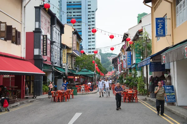 シンガポールのチャイナタウン通り場面 — ストック写真